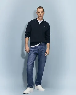 Blue Straight Leg Jeans