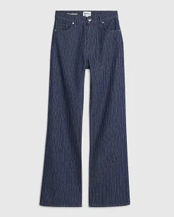 Blue Stripe Relaxed Straight Jeans