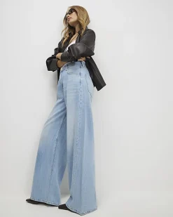 Blue Wide Leg Jeans