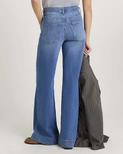 Blue Wide Leg Pocket Front Jeans