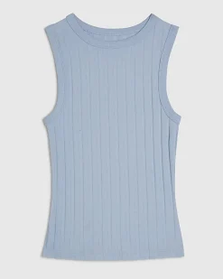Blue Wide Rib Tank Top