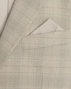 Boys Beige Check Tailored Suit Jacket