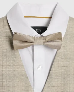 Boys Beige Check Waistcoat 3 Piece Set