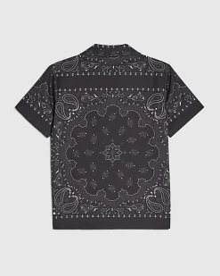 Boys Black Bandana Print Shirt