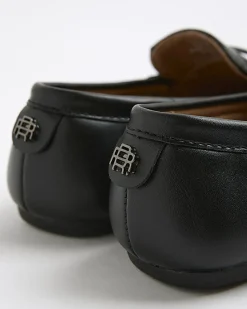 Boys Black Embossed Snaffle Shoes