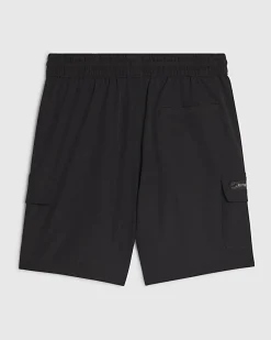 Boys Black Zip Cargo Shorts