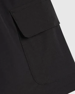 Boys Black Zip Cargo Shorts