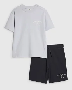 Boys Blue Essentialism T-Shirt Set