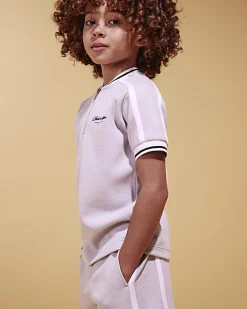 Boys Blue Slim Fit Baseball Polo Set