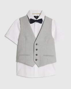 Boys Blue Tailored Waistcoat 3 Piece Set