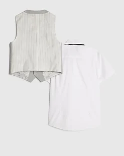 Boys Blue Tailored Waistcoat 3 Piece Set
