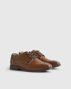 Boys Brown Faux Leather Point Shoes