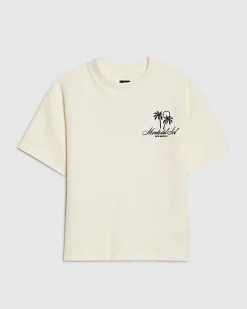 Boys Cream Textured Palm Tree T-Shirt