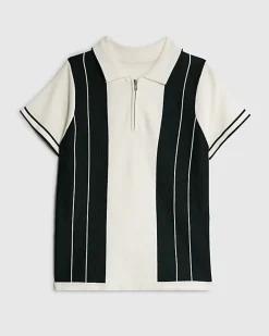 Boys Green Stripe Polo Shirt