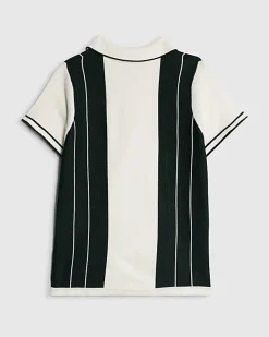 Boys Green Stripe Polo Shirt