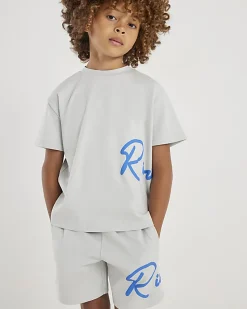 Boys Grey River T-Shirt And Shorts Set