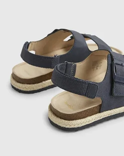 Boys Navy Footbed Sandals