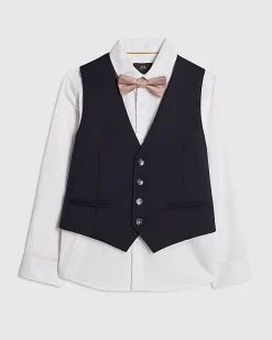 Boys Navy Tailored Waistcoat 3 Piece Set