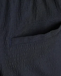 Boys Navy Textured Shirt Set