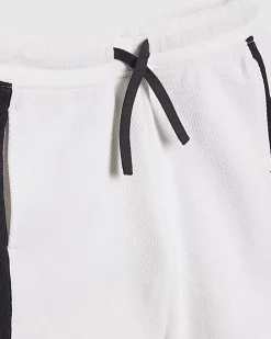 Boys White Baseball Polo Shirt Set