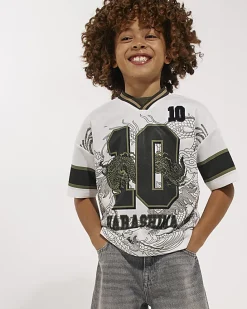 Boys White Japanese Dragon 10 T-Shirt