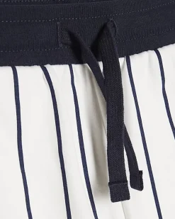 Boys White Oversized Stripe T-Shirt Set