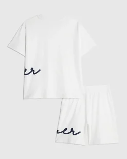 Boys White River T-Shirt And Shorts Set