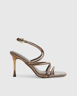 Bronze Wrap Around Tube Heels