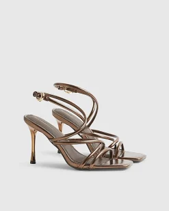 Bronze Wrap Around Tube Heels