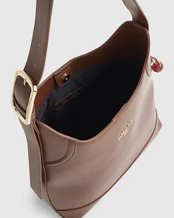 Brown Buckled Slouch Bag