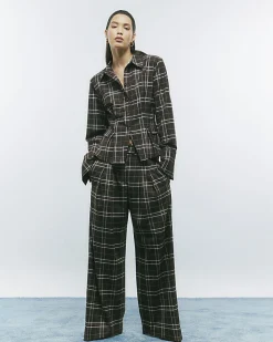 Brown Check Fitted Tailored Shirt