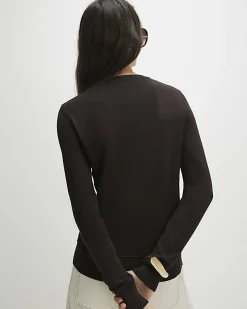 Brown Crew Neck Knitted Cardigan