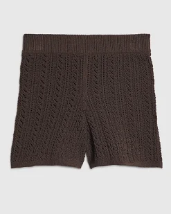 Brown Crochet Knitted Shorts