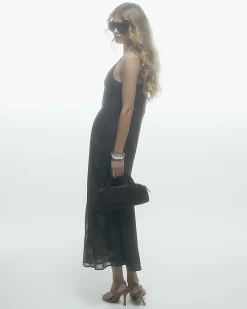 Brown Embellished Maxi Dress