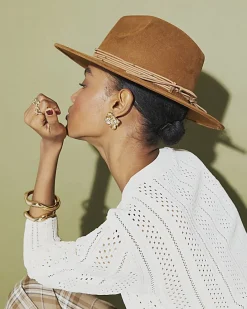 Brown Fedora with Beaded Band