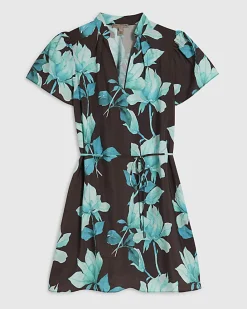 Brown Floral Mini Dress
