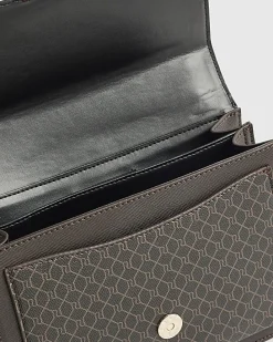Brown Front Chain Shoulder Bag