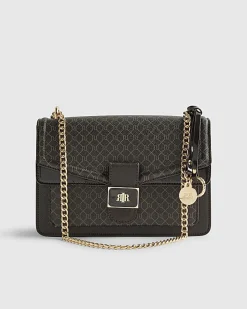 Brown Front Chain Shoulder Bag
