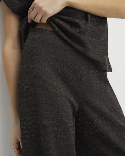 Brown Glitter Wide Leg Trousers