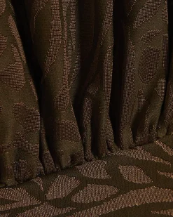 Brown Jacquard Animal Print Tie Side Top