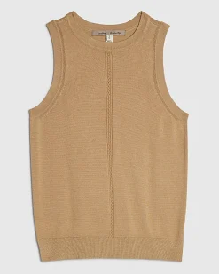 Brown Knitted Vest Top