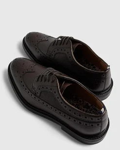 Brown Leather Chunky Brogue Shoes
