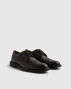 Brown Leather Chunky Brogue Shoes