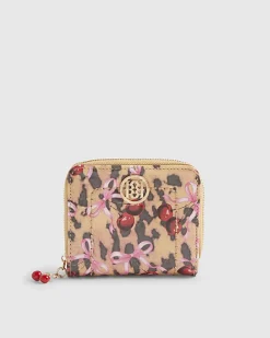 Brown Leopard Cherry Patent Mini Purse