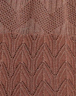 Brown Metallic Knit Trousers