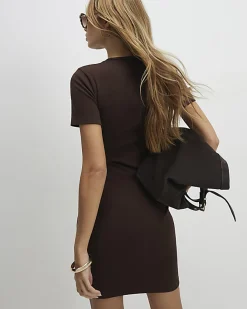 Brown Mini T-Shirt Dress