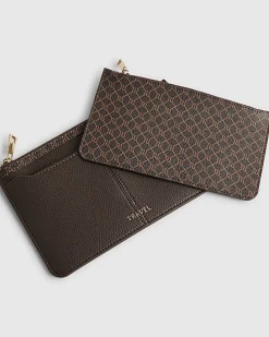 Brown Monogram Print Travel Wallet