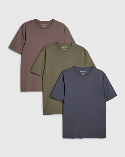 Brown Muscle Fit Pack Of 3 T-Shirts