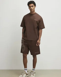 Brown Oversized Fit Tokyo Dragon T-Shirt