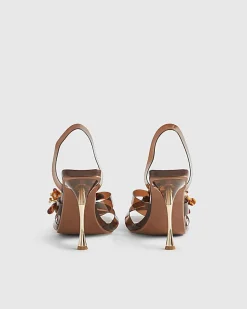 Brown Perspex Flower Heels